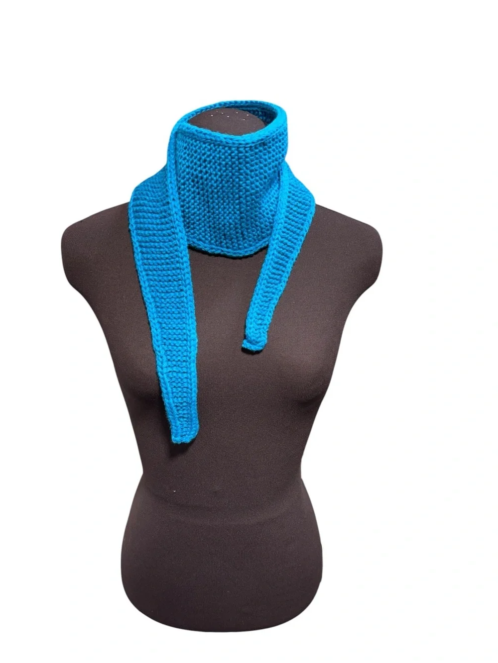 Sophie Blue Cashmere Scarf Womens Handmade Knit Neck Warmer Soft Cozy Gift